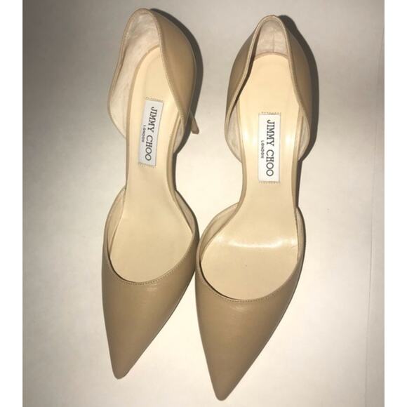 Jimmy Choo Love 85 Nude Leather Pointed-Toe Heels Size 41 IT (US ~10) - Picture 2 of 5